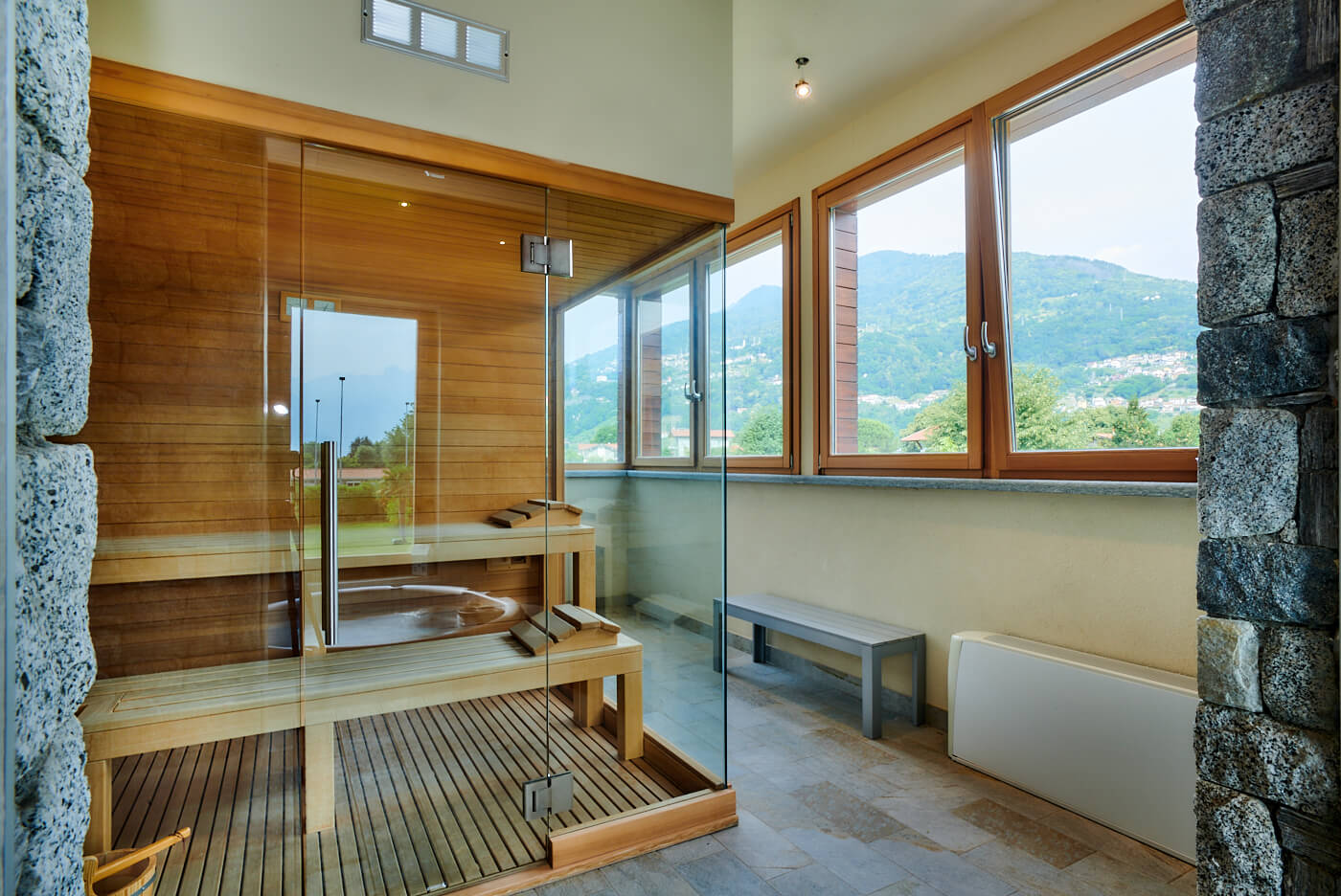 Wellness area with lake view
